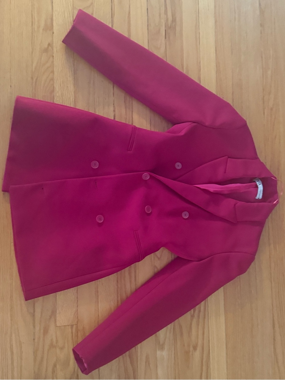 Zara fuchsia / magenta double-breasted blazer